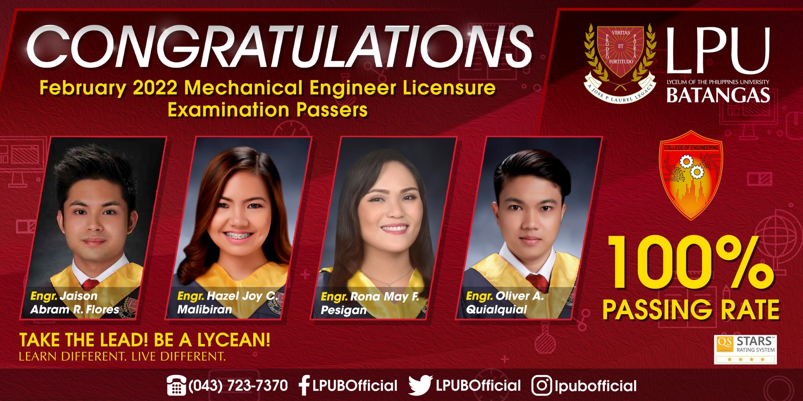February 2022 Mechanical Engr. Licensure Exam Passers Lyceum of the