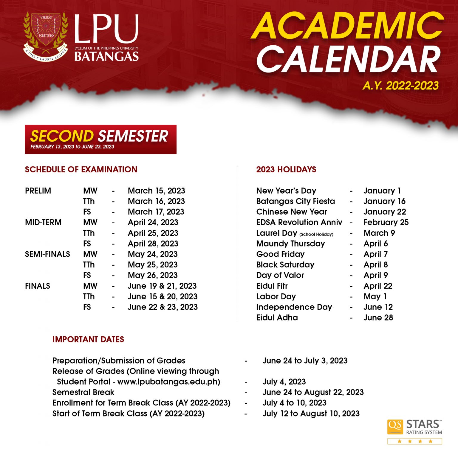 Academic Calendar - Lyceum of the Philippines University - Batangas