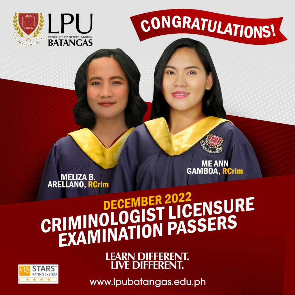 December Criminologist Licensure Examination Passers Lyceum Of The Philippines University