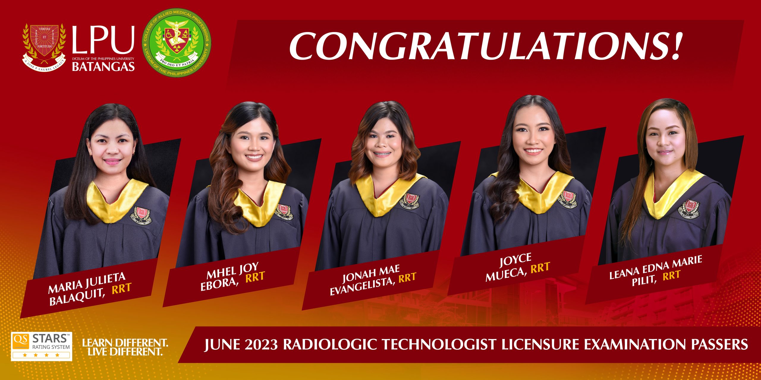 June 2023 Radiologic Technologist Licensure Examination Passers