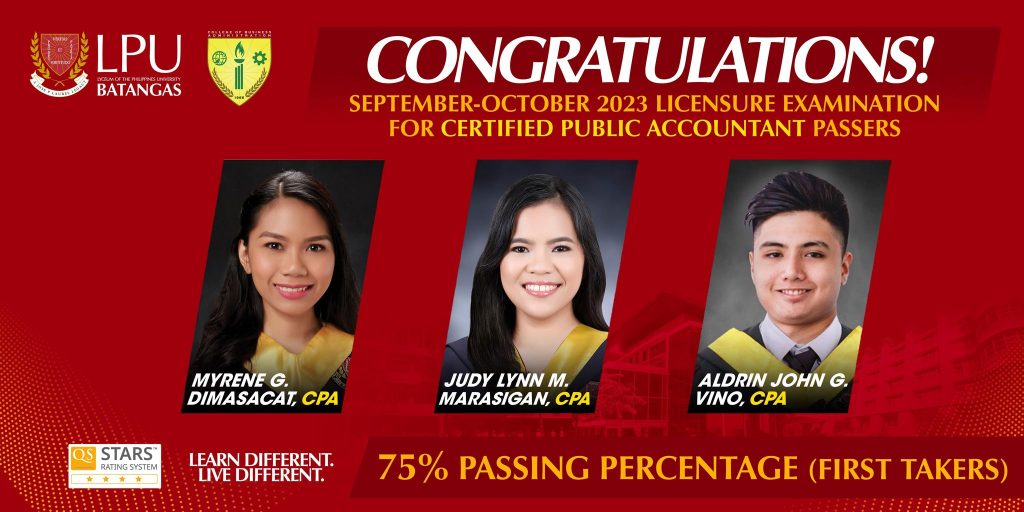 October 2023 CPALE Passers Lyceum of the Philippines University Batangas